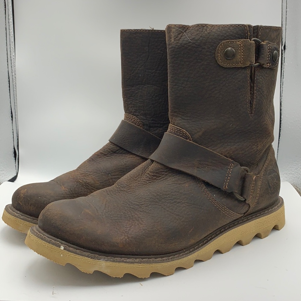 Sorel Scotia Moto pull on brown boot, Sz 8